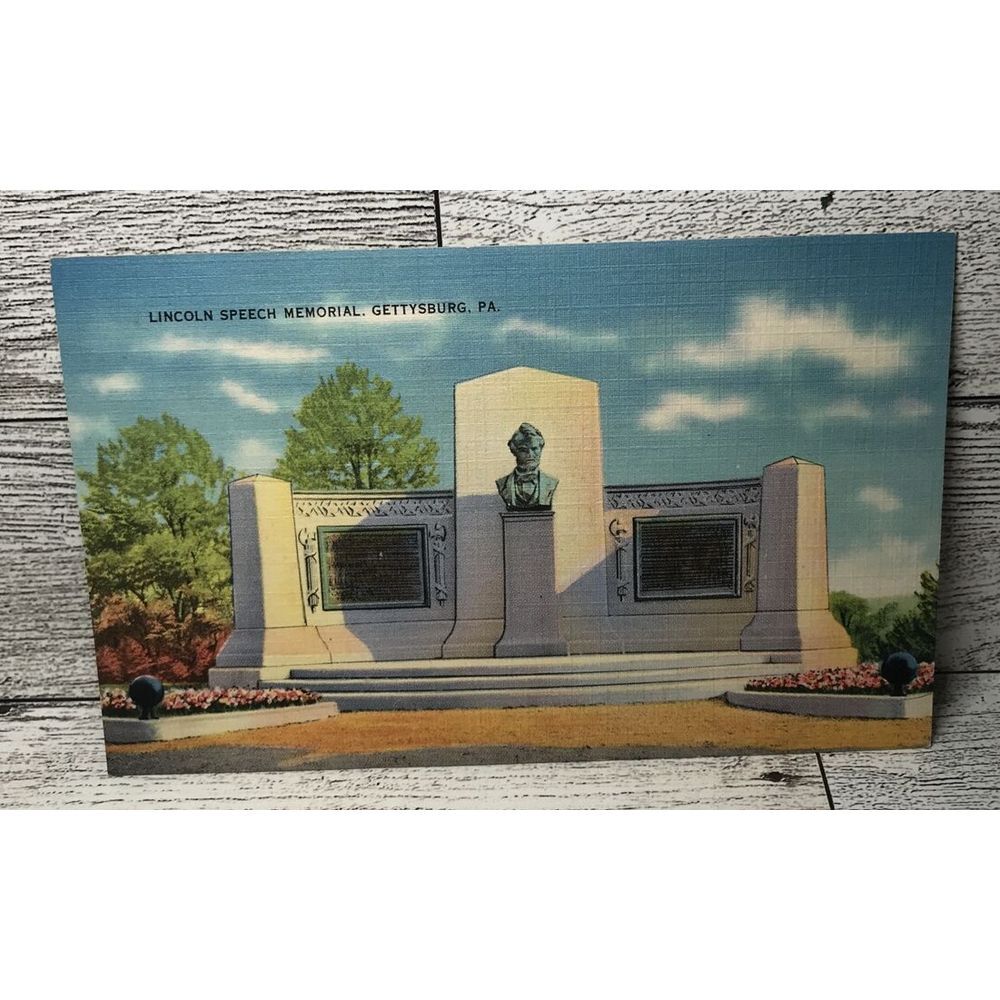 Vintage Lincoln Speech Memorial Gettysburg PA Card Ephemera Memorabilia Souvenir